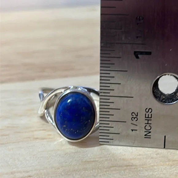 925 STERLING SILVER LAPIS LAZULI GEMSTONE RING SIZE 9 - Picture 9 of 9